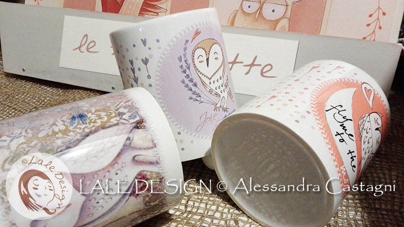 Mug illustrata in ceramica